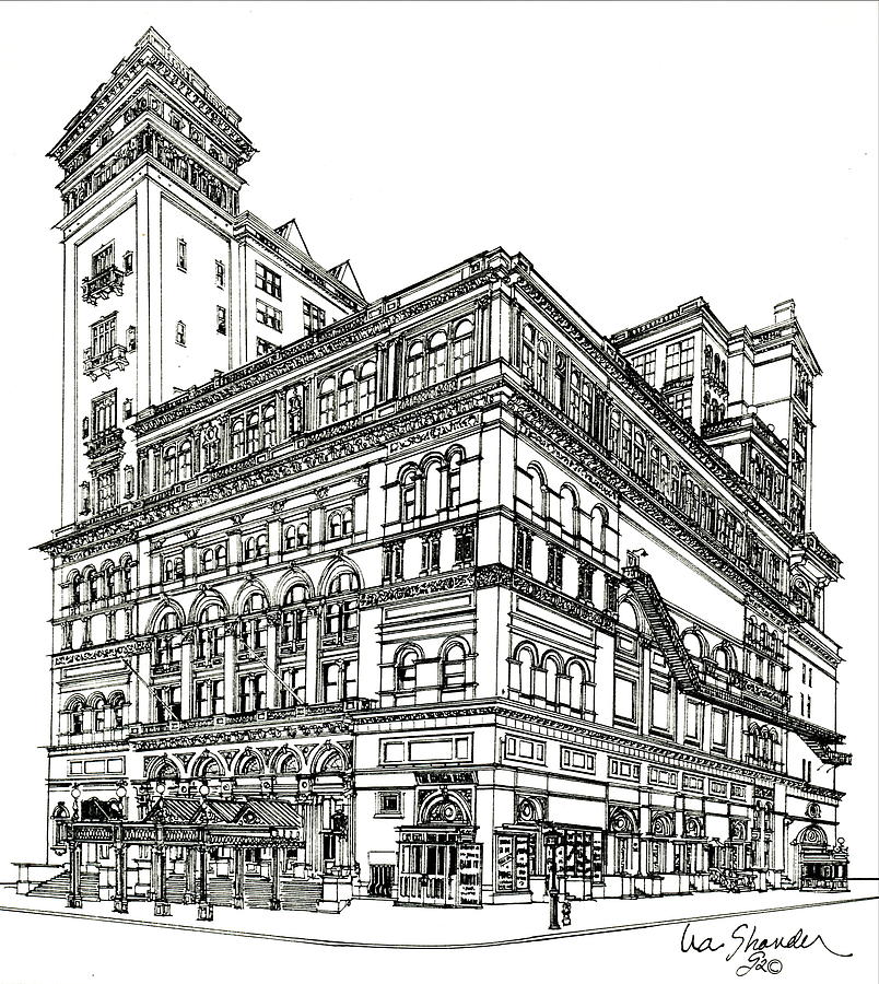 New York City Drawing - Carnegie Hall Back in Time by Ira Shander