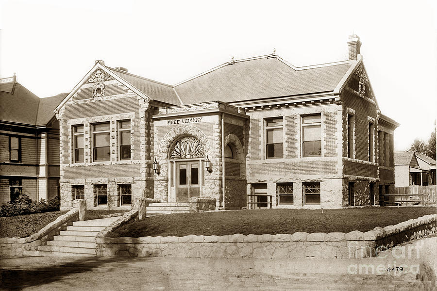 Romanesque Photograph - Carnegie Library 696 Monterey Street San Luis Obispo California circa 1907 by Monterey County Historical Society