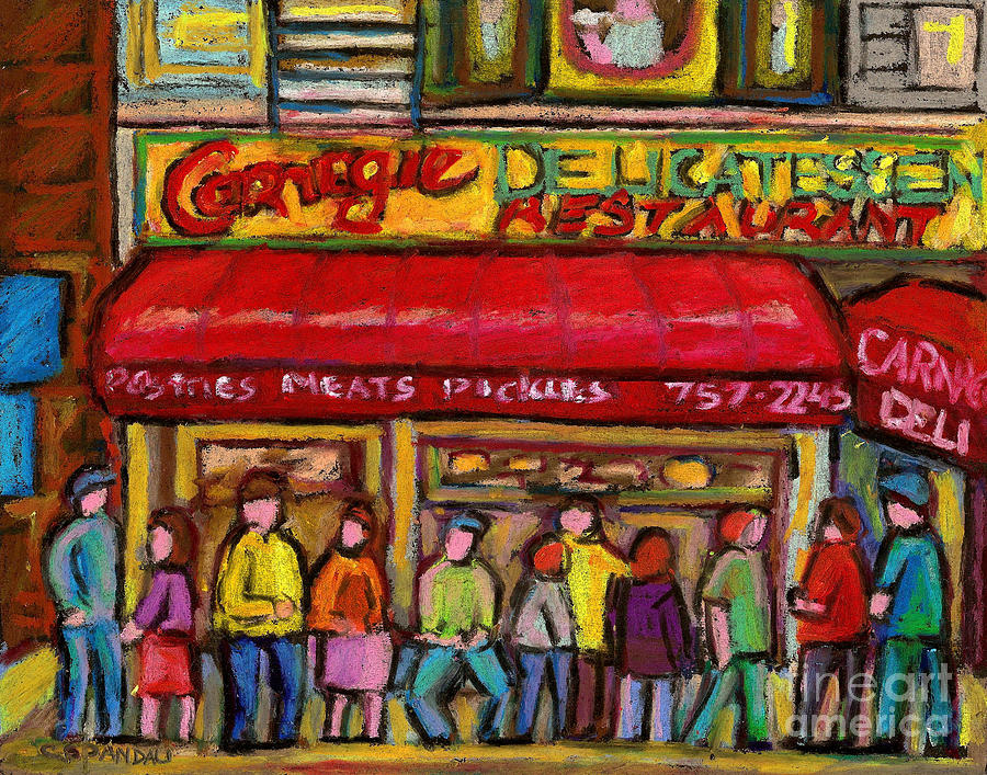 Carnegies  Deli New York City Painting by Carole Spandau