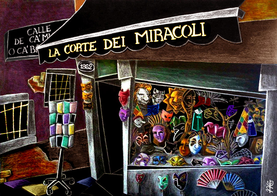 CaRneVaLe Di VeNeZia - Masks Venice Carnival Drawing by Arte Venezia