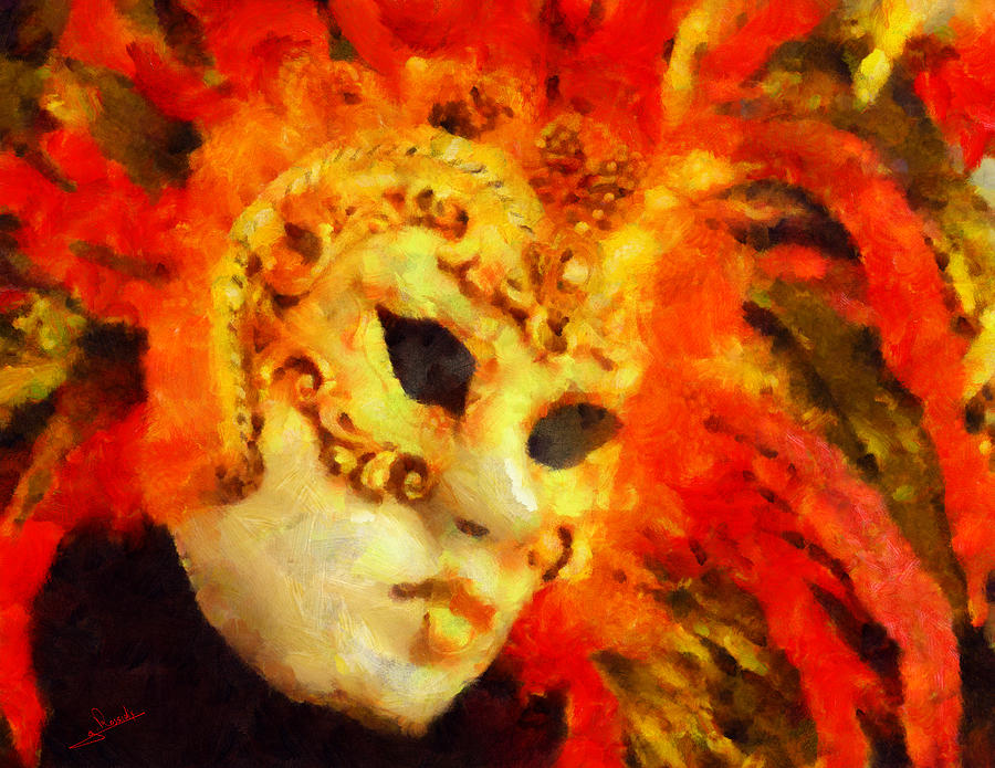 Carnival mask 1 Painting by George Rossidis
