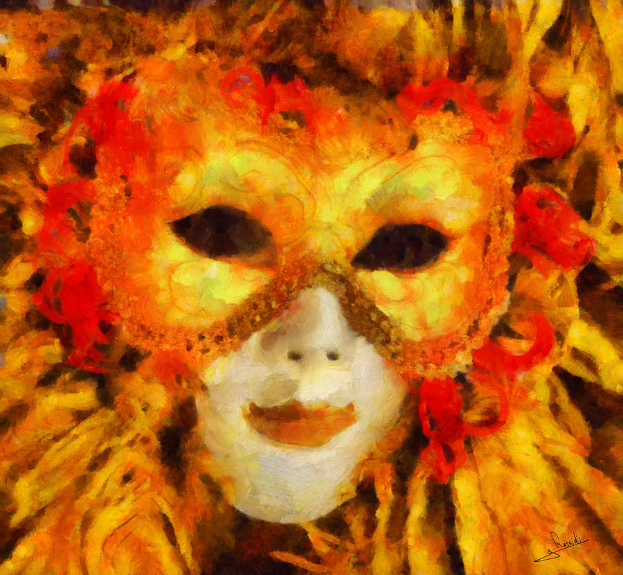 Carnival mask 2 Painting by George Rossidis