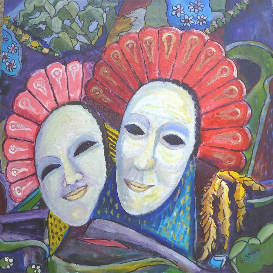 Carnival masks Painting by Saga Sabin