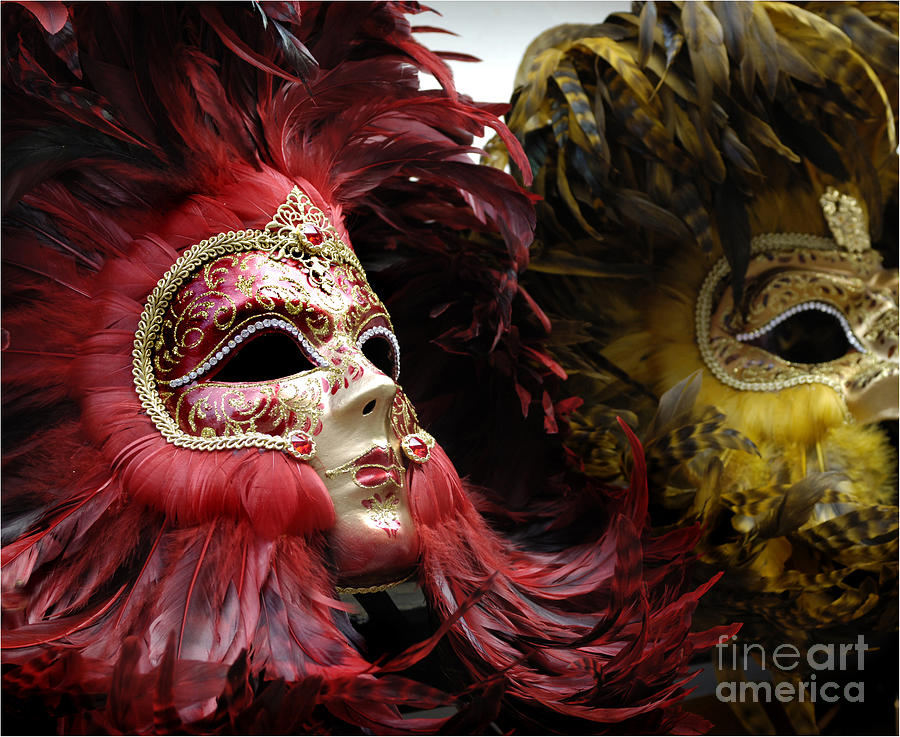 Carnival Masks Venice Italy Photograph by Bob Christopher
