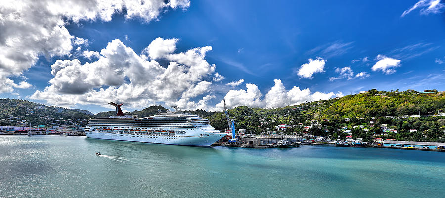 Carnival Valor at St. Lucia port  Photograph by Craig Bowman