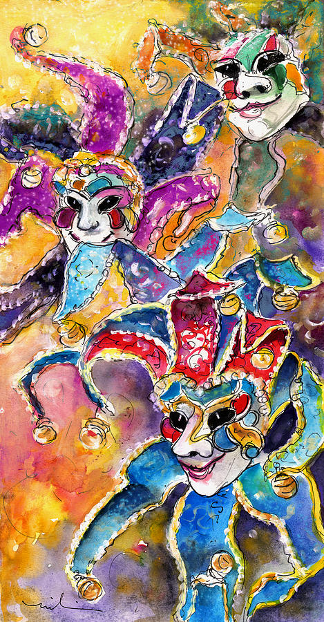 Carnivale in Taormina 02 Painting by Miki De Goodaboom