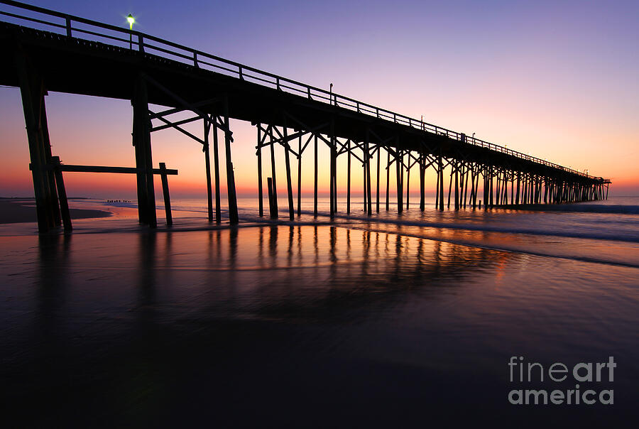 North Carolina Beach Pier - Sunrise Photograph by Wayne Moran