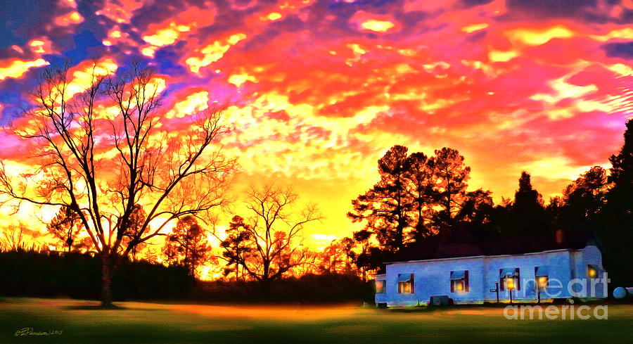 Sunset Photograph - Carolina Country Home Sunset by Pat Davidson