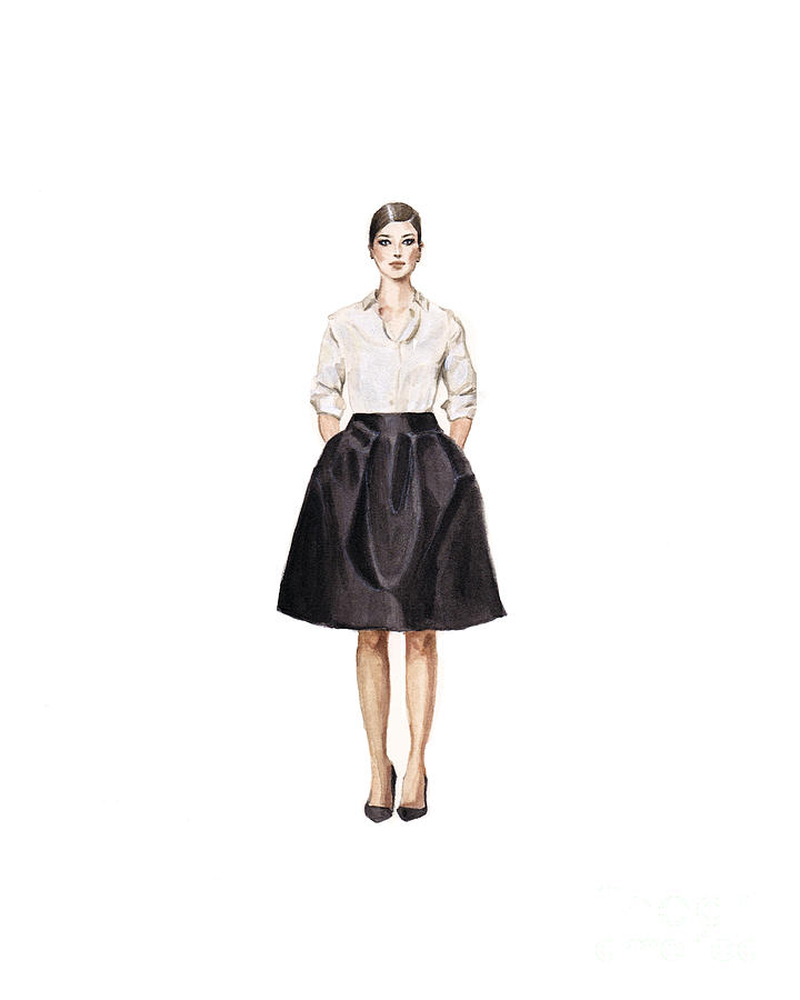 Fashion Painting - Carolina Herrera Classic Look by Jazmin Angeles