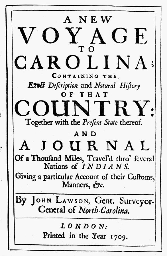 Book Painting - Carolina History, 1709 by Granger