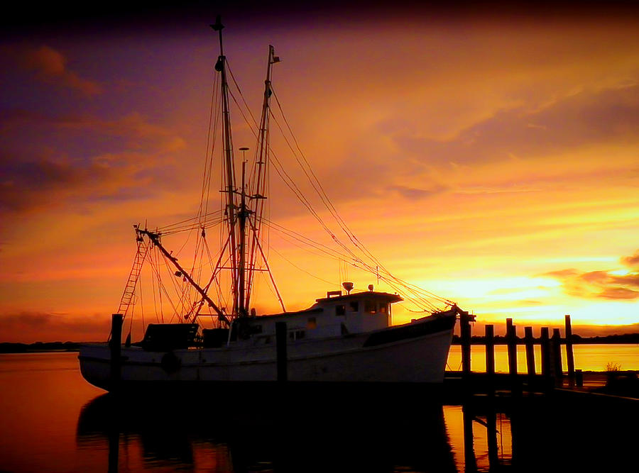 Boat Photograph - Carolina Morning by Karen Wiles