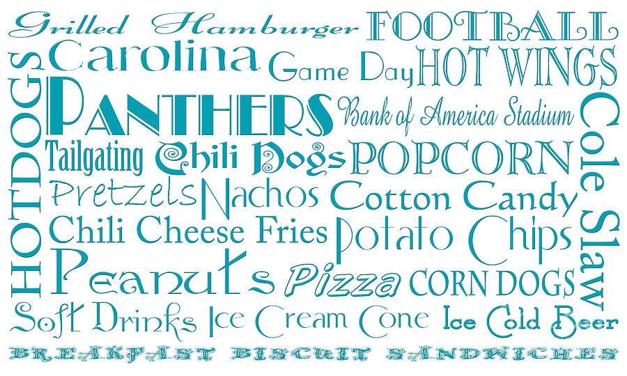 Carolina Panthers Game Day Food 1 Digital Art by Andee Design