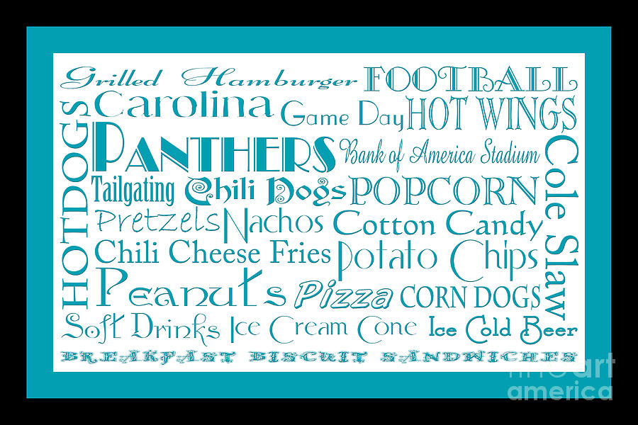 Carolina Panthers Game Day Food 2 Digital Art by Andee Design