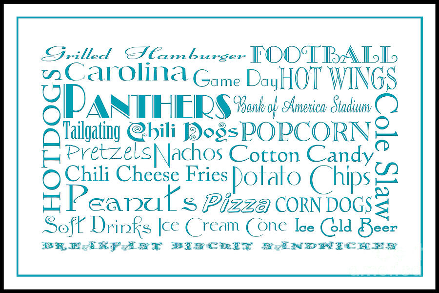 Carolina Panthers Game Day Food 3 Digital Art by Andee Design