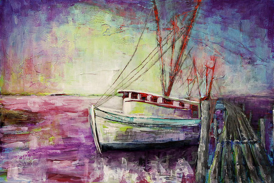Carolina Shrimp Boat Painting by Gray  Artus