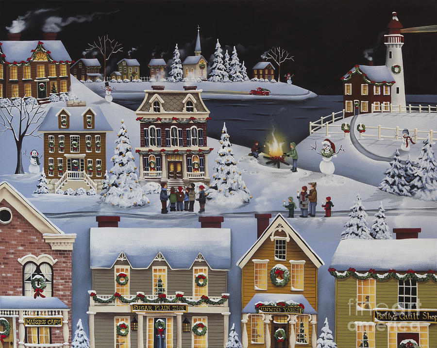 Christmas Painting - Caroling in Winterberry by Catherine Holman