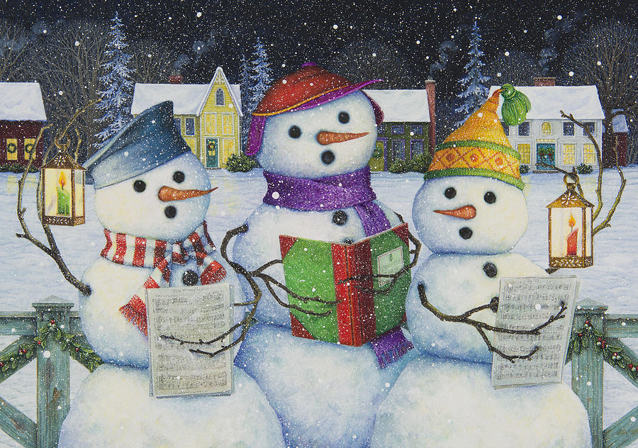 Caroling Painting by Lynn Bywaters