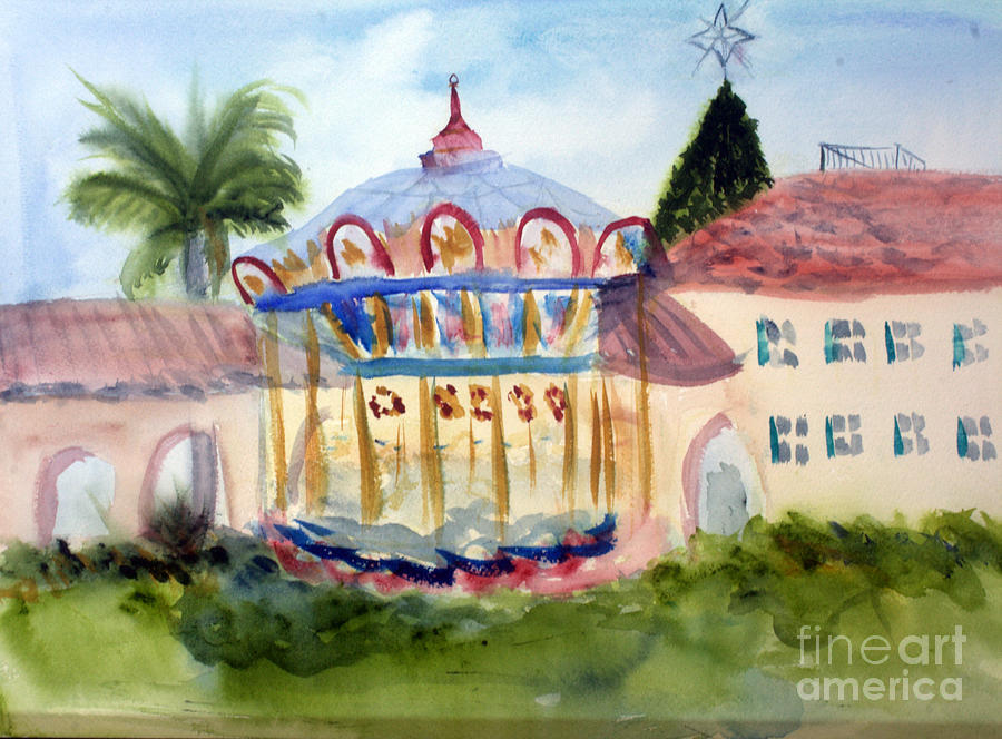Carosel at Old School Square Painting by Donna Walsh