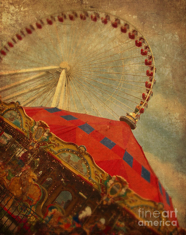 Carousel and Ferris Wheel Photograph by Jill Battaglia