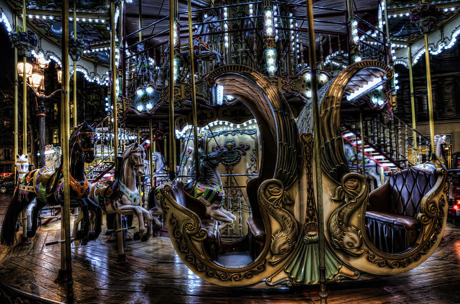 Carousel at Night Photograph by Evie Carrier