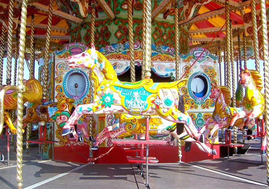 Carousel Photograph - Carousel at the Brighton Pier by Jan Matson