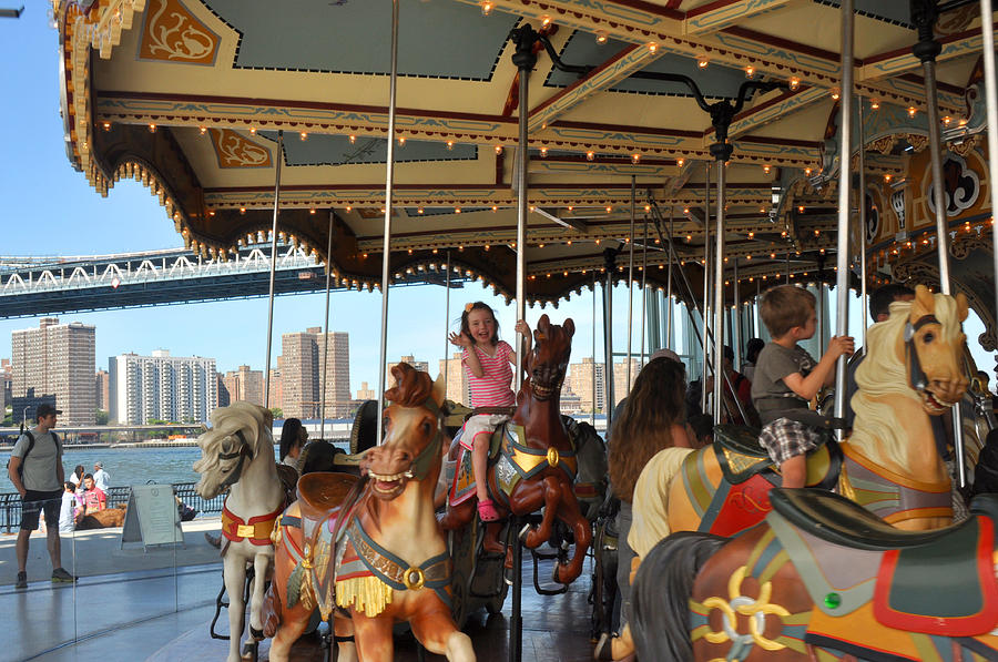 Horse Photograph - Carousel Brooklyn Bridge Park by Diane Lent