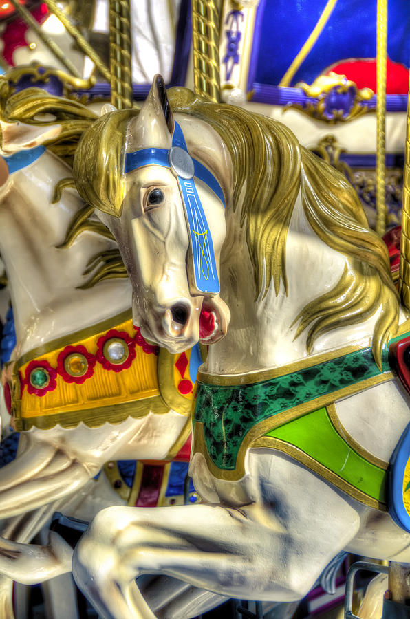 Horse Photograph - Carousel Charger by Wayne Sherriff