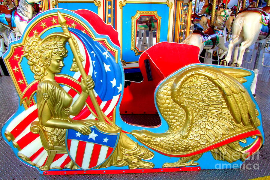 Flag Photograph - Carousel Chariot by Mary Deal