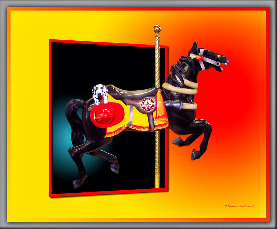 Knight Photograph - Carousel Horse Fireman 01 by Thomas Woolworth