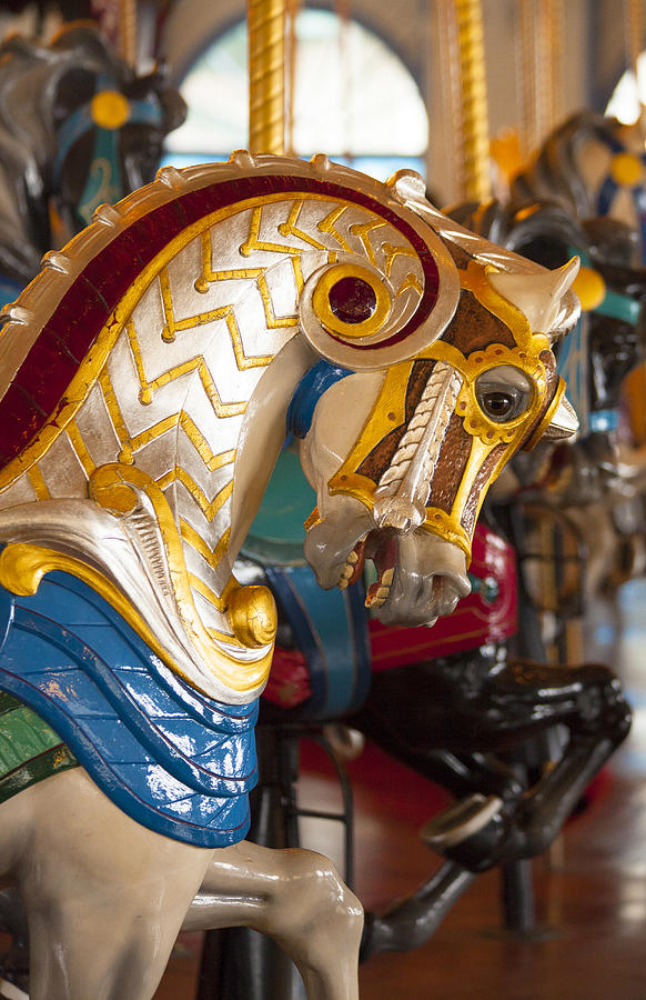 Colorful Carousel Merry-go-round Horse Photograph by Jerry Cowart