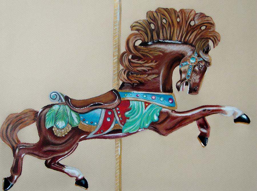 Horse Painting - Carousel horse by Lea Sutton