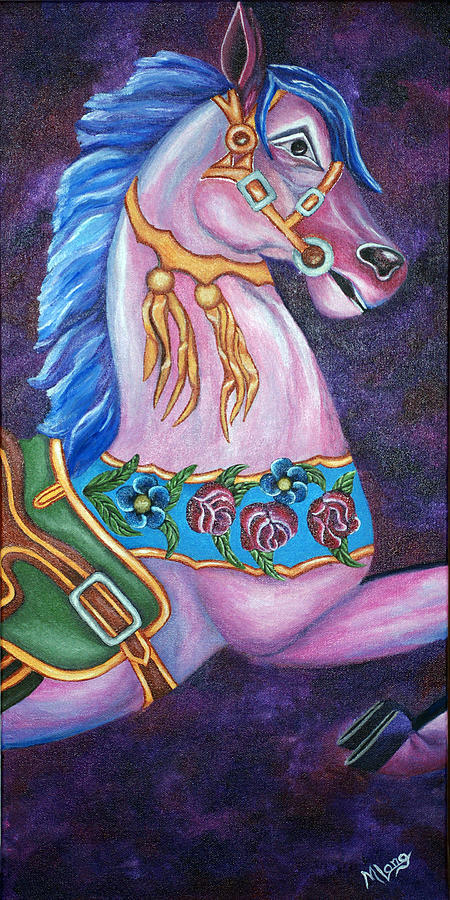 Carousel Horse Painting by Michelle Joseph-Long