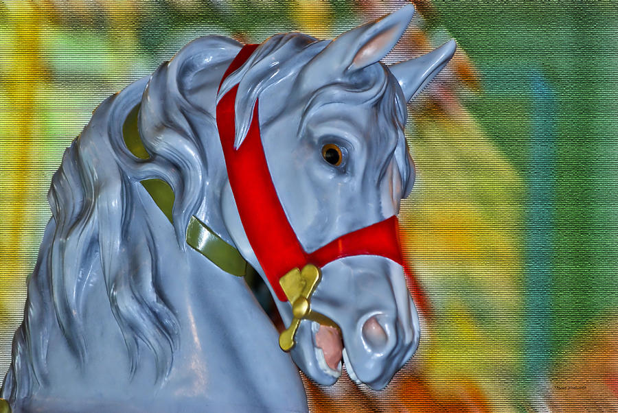 Knight Photograph - Carousel Horse Red Bridle by Thomas Woolworth