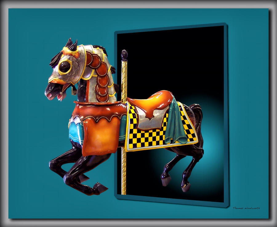 Knight Photograph - Carousel Horse Right Side by Thomas Woolworth