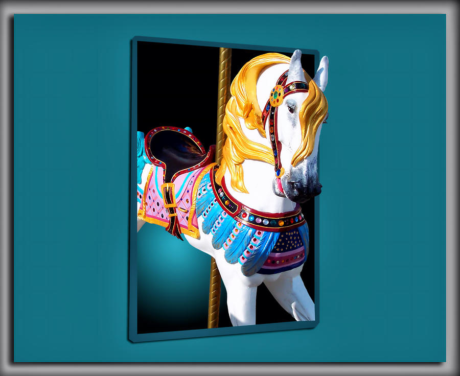 Knight Photograph - Carousel Horse White by Thomas Woolworth
