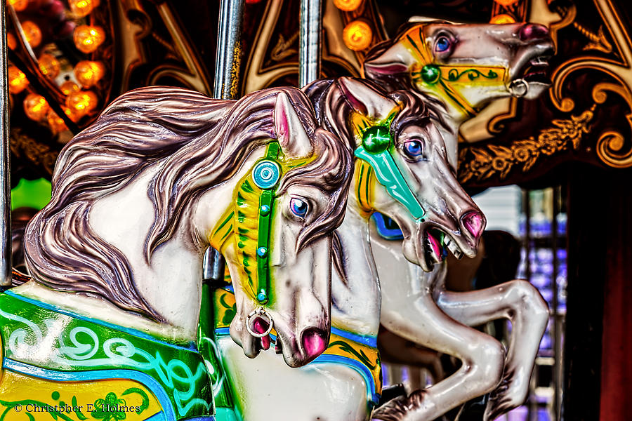 Carousel Horses Photograph by Christopher Holmes
