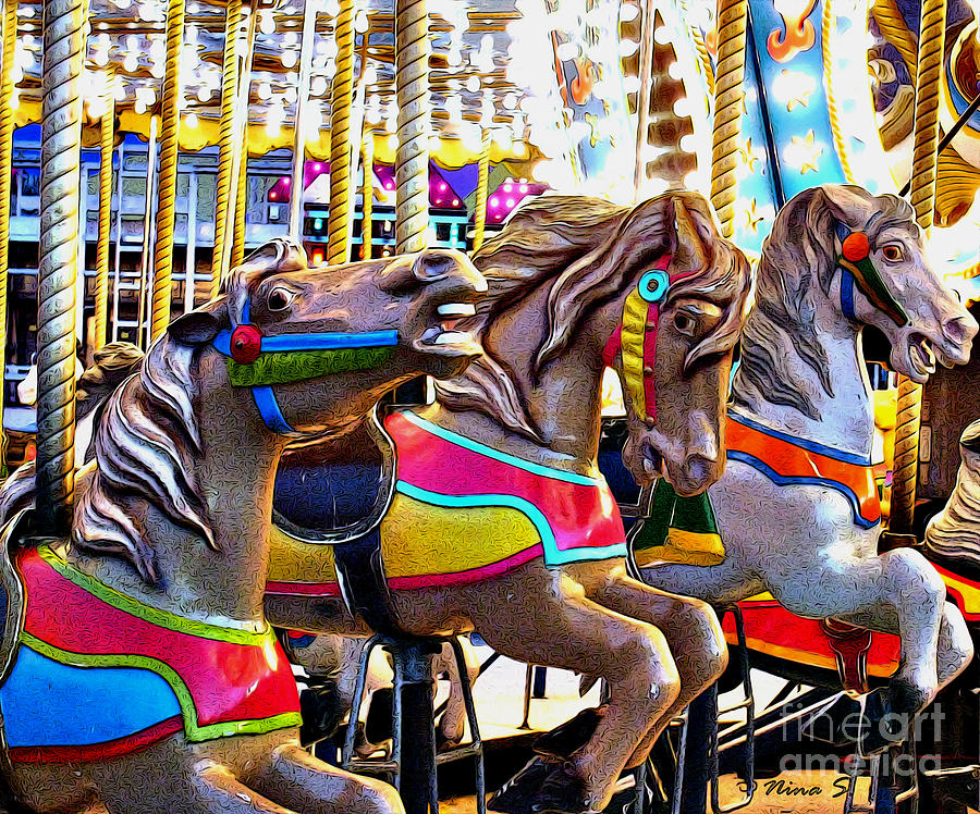 Carousel Horses Photograph by Nina Silver