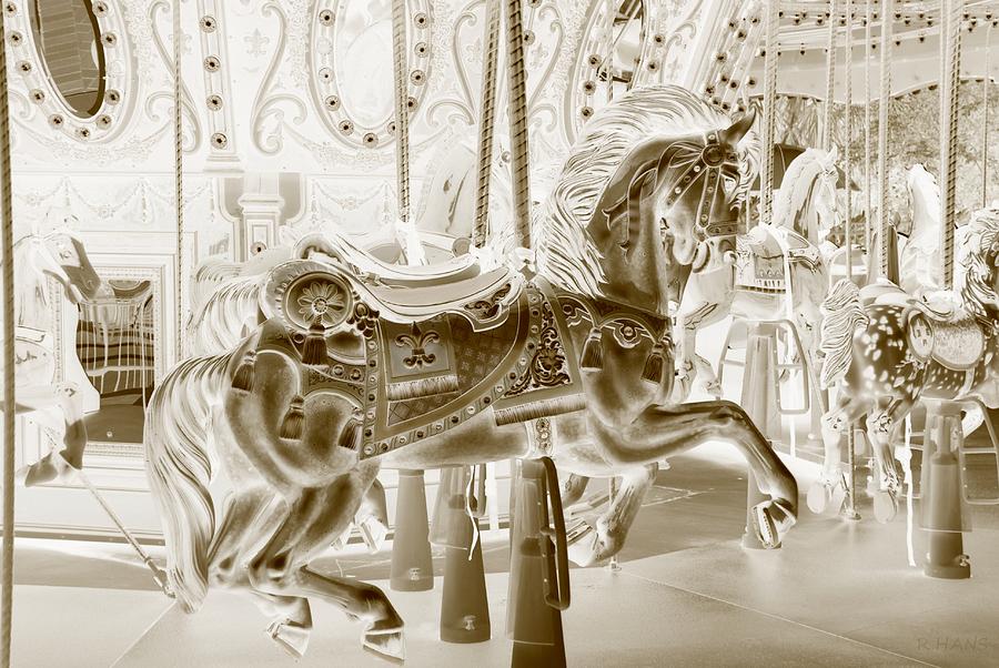 CAROUSEL in NEGATIVE SEPIA Photograph by Rob Hans