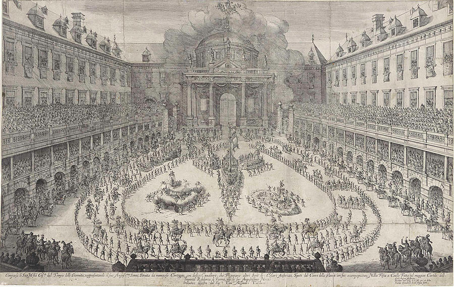 Military Honours Drawing - Carousel In The Vienna Hofburg, Austria, Jan Van Ossenbeeck by Jan Van Ossenbeeck