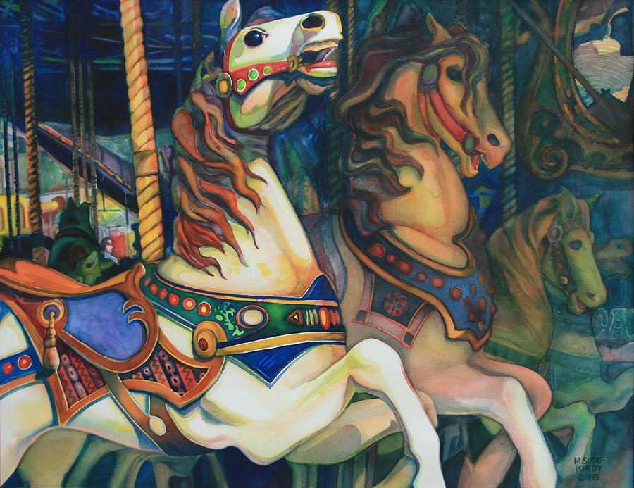 Horse Painting - Carousel by Michelle Scott