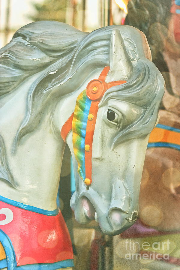Vintage Photograph - Carousel Painted Pony by Colleen Kammerer