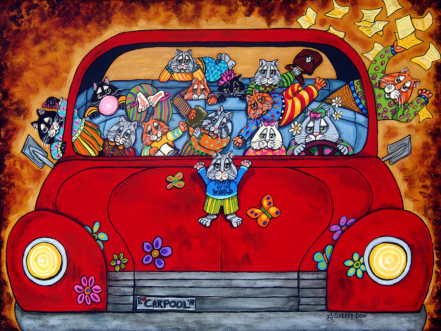 Carpool Painting by Sherry Dole