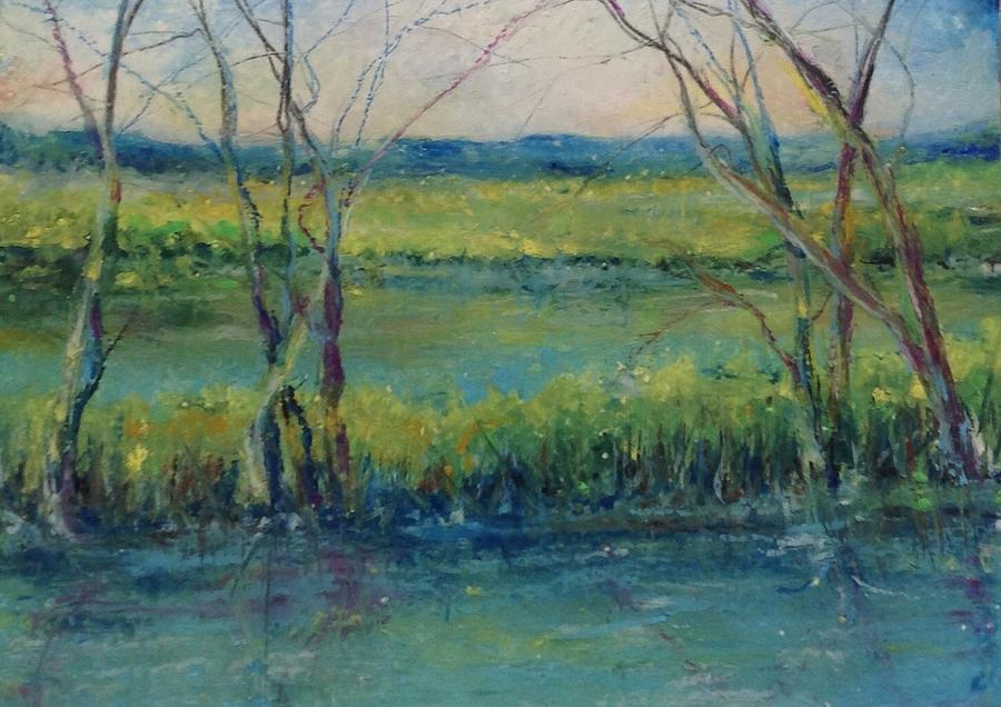 Carr Drive Marsh Series Painting by Robin Miller-Bookhout