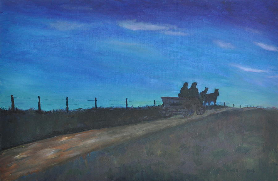 Blue Painting - Carreta  by Asher  Topel