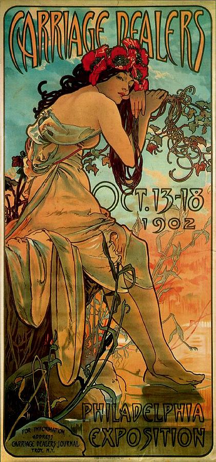 Carriage Dealers Painting by Alphonse Marie Mucha
