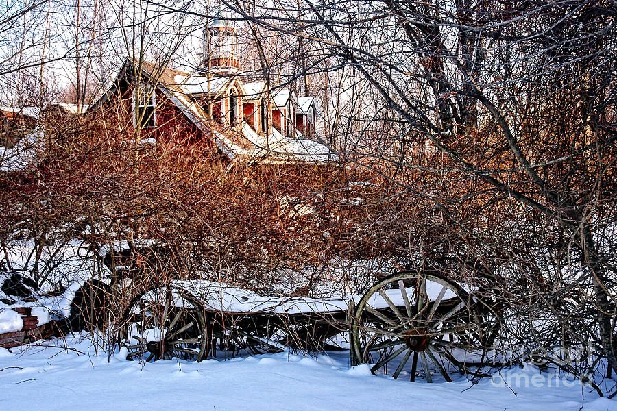 Carriage House in Snow Photograph by HD Connelly