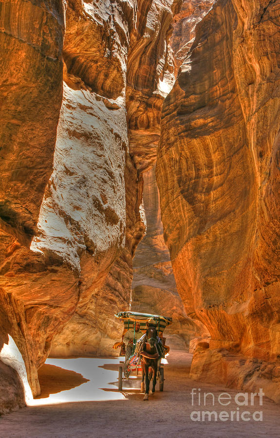 Carriage in the Siq 2 Photograph by David Birchall