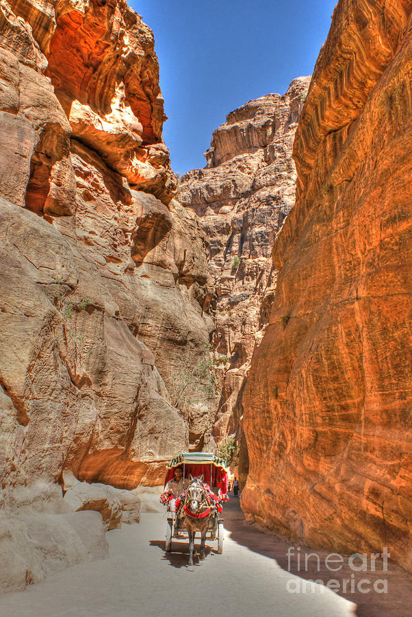 Carriage in The Siq Photograph by David Birchall
