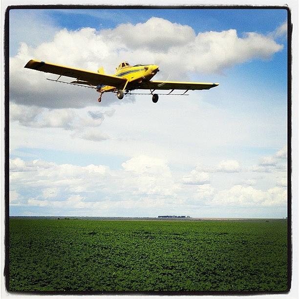 Airplane Photograph - Carroll Farms Air Tractor Flying Over by David John Weihs