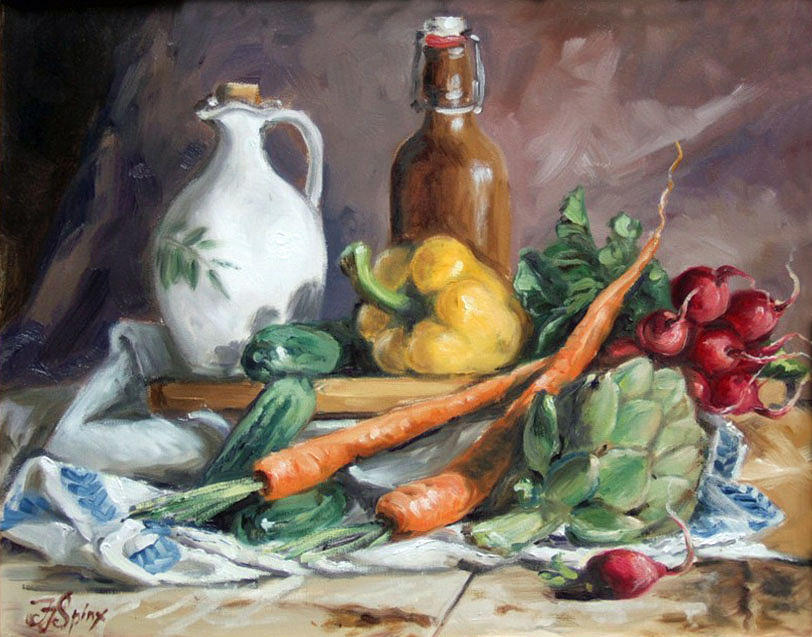Carrots and company Painting by Irek Szelag